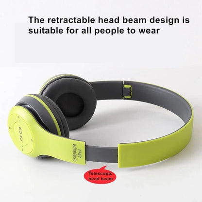 P47 Bluetooth 5.0 Wireless Headphones Foldable HiFi Stereo Bass Headset with Mic, Portable Over-Ear Bluetooth Headphones for Kids, Gaming & Music