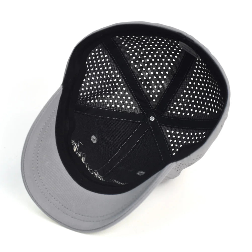 Hálós, rövid karimájú, hátul zárt baseball sapka férfiaknak és nőknek, lélegző, snapback sapka, testre szabott „dad hat”, állítható, egyszínű, trucker stílusú