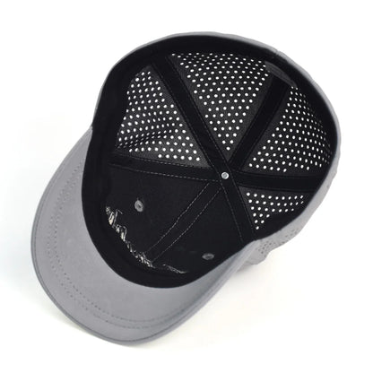 Hálós, rövid karimájú, hátul zárt baseball sapka férfiaknak és nőknek, lélegző, snapback sapka, testre szabott „dad hat”, állítható, egyszínű, trucker stílusú
