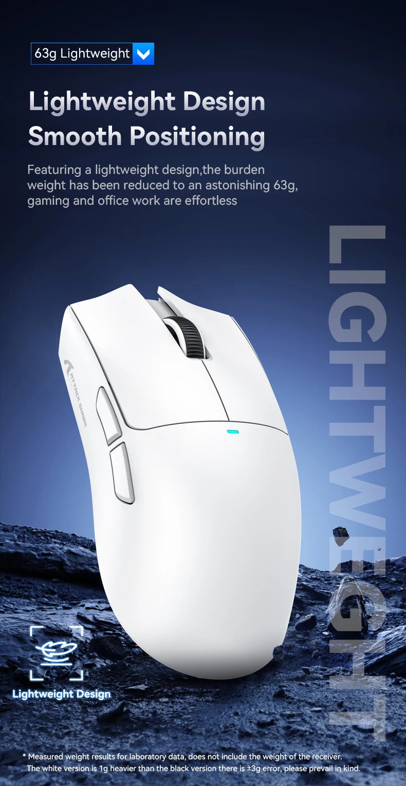 ATTACK SHARK X11SE Wireless Gaming Mouse, Tri-Mode Superlight Mouse with PAW3311 Sensor, 22000 DPI, 63g Ultra-Light RGB Gaming Mouse for PC, Laptop & Esports