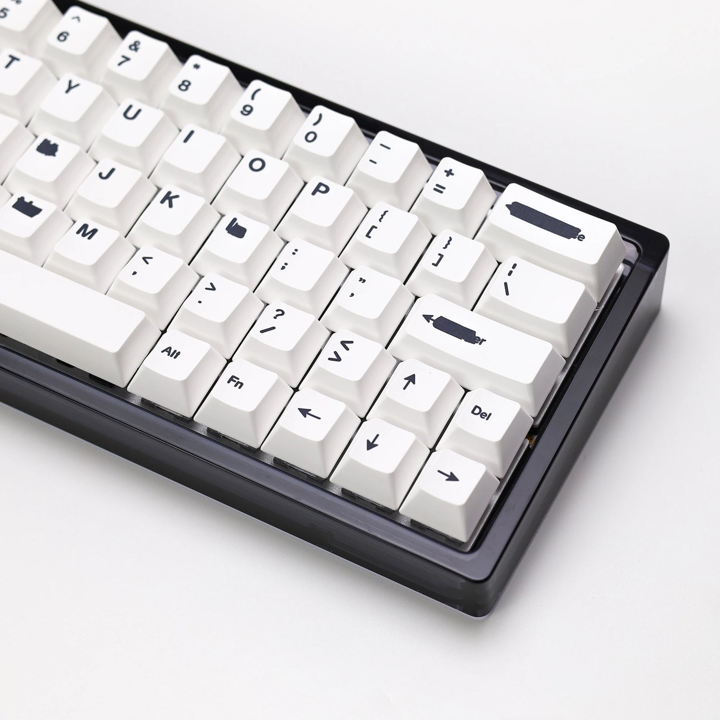 KBDiy Retro GMK Redacted Keycaps White ISO Cherry Profile PBT Keycap Alice Spacer Bar 7u For 60 Mechanical Keyboard MX Switch