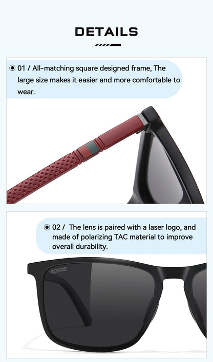 KDEAM Extra Large Size XL Polarized Sunglasses For Men Driving Photochromic Sun Glasses Oversized Suit For Big Face