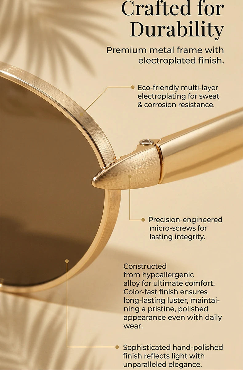 Sexy Small Oval Punk Sunglasses Women 2026 Luxury Vintage Steampunk Metal Frame Sun Glasses For Ladies Trendy Traveling Shades