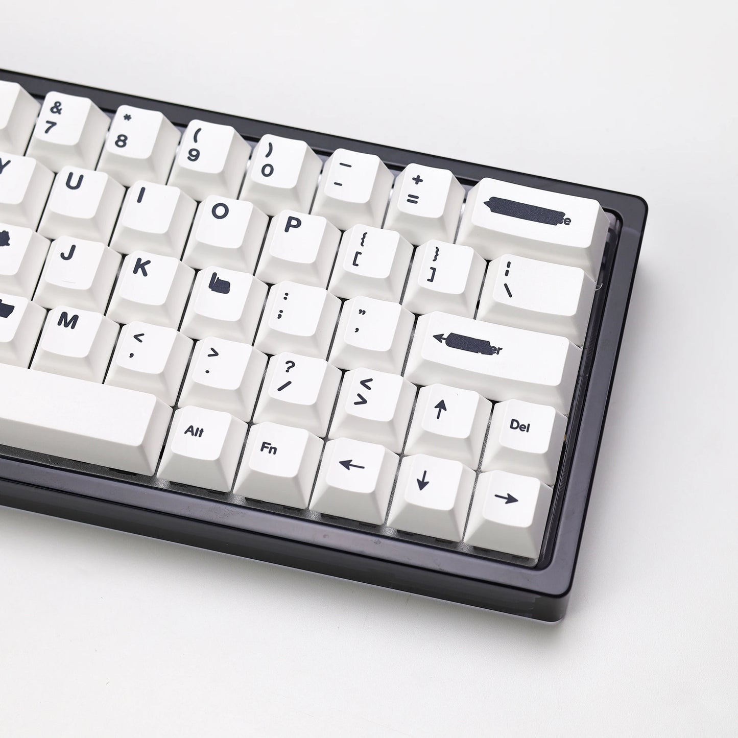 KBDiy Retro GMK Redacted Keycaps White ISO Cherry Profile PBT Keycap Alice Spacer Bar 7u For 60 Mechanical Keyboard MX Switch