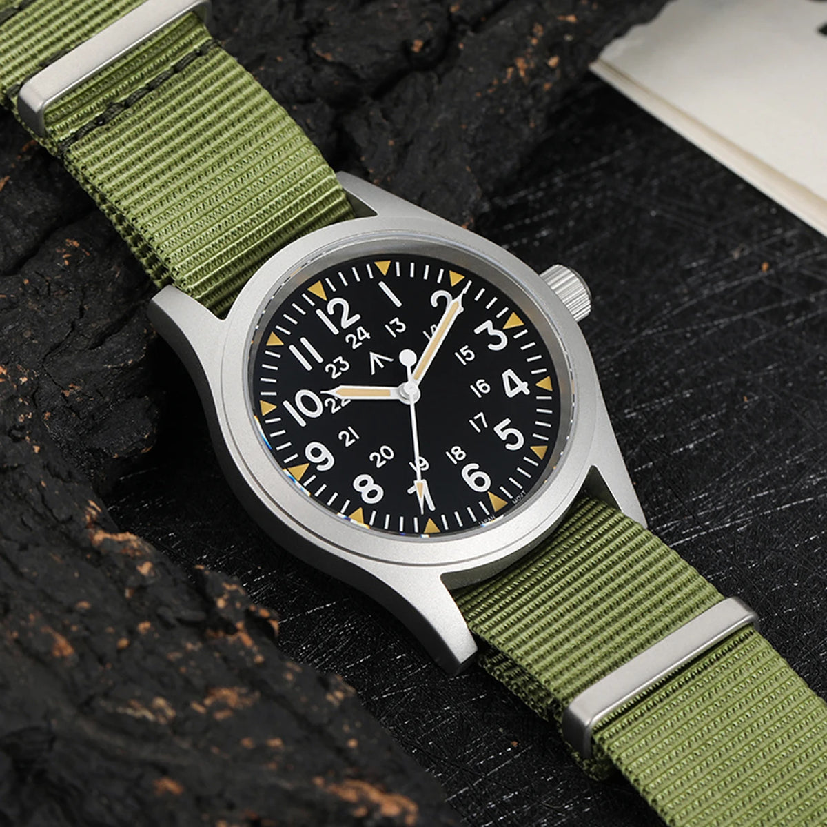 Militado ML05 38mm Vintage Watch VH31 Quartz Movement Field Watches Domed Sapphire Crystal With High Clear AR Coating Wristwatch