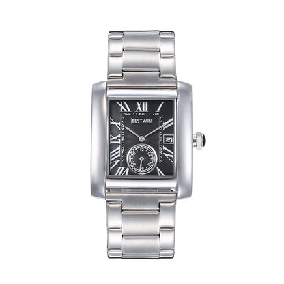 Luxury Men's Watch Men's Gold White Roman Digital Quartz Watch Metal Strap Rectangle Classic Brand Watch Business Men's Clock