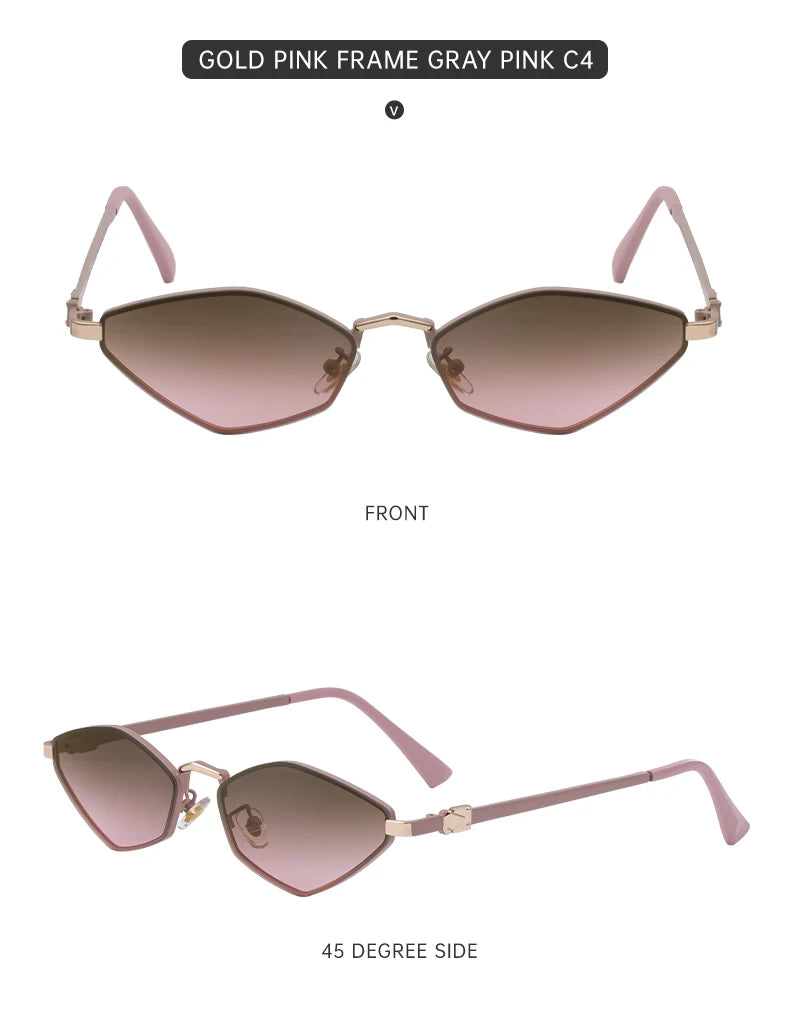 Small Frame Hexagon Punk Sunglasses Women 2026 Luxury Brand Polygon Sun Glasses For Ladies Classic Shades Cat Eye Eyewear