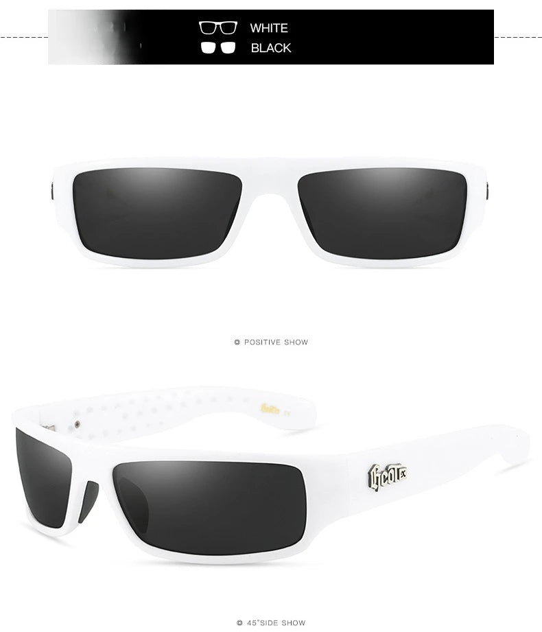 Polarized Chicano Sunglasses, Square Frame Design, UV400 Lens, Hip Hop Streetwear, Retro West Coast Accessory