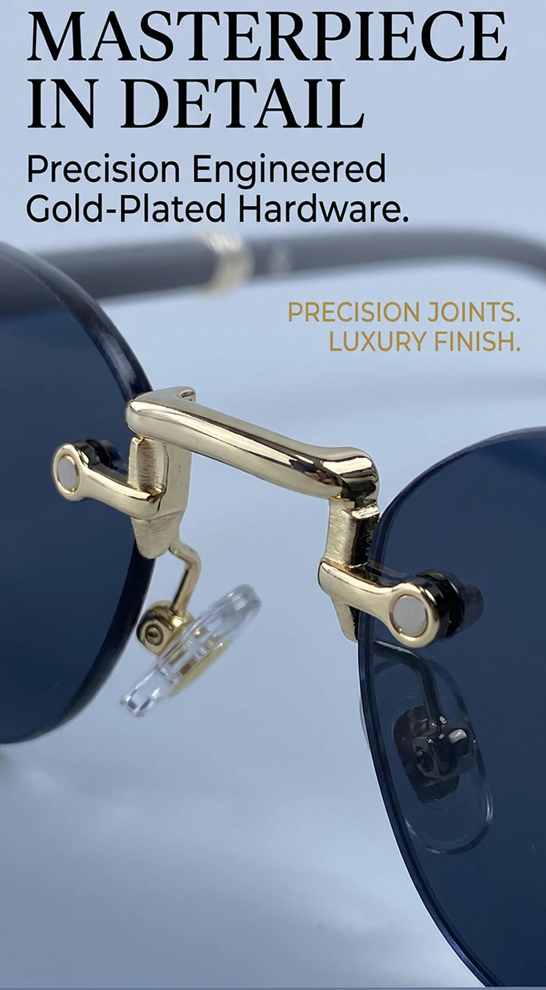 Square Rimless Punk Sunglasses Men 2026 Luxury Designer Vintage Small Frameless Sun Glasses Male Eyewear Hip Hop Outdoor Shades