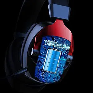 Auscultadores Gaming Sem Fios com Microfone Amovível com Cancelamento de Ruído – Sem Fios 2.4G, Bluetooth 5.3 e Auscultadores Gaming com Fio 3.5mm para PS5, PC, Xbox e Telemóvel