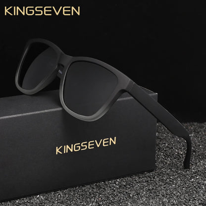 KNGSEVEN Trendy Round Sunglasses Men Women Causal Polarized Anti-UV400 Glasses Outdoor Causal Black Frame Driving Eyewear