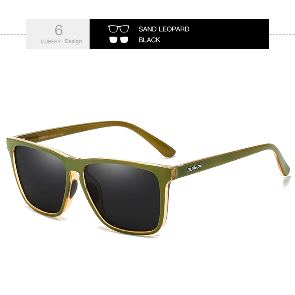 DUBERY Full Rim Polarized Fashion Sunglasses For Men And Women 14 Colors Model 108