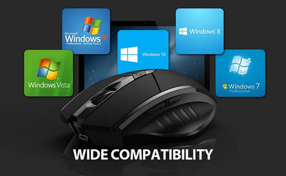 INPHIC F1 2.4G Wireless Mouse, Ergonomic Rechargeable Wireless Mouse with Power Display, Silent 2400 DPI USB Wireless Mouse for Laptop, Desktop & Office
