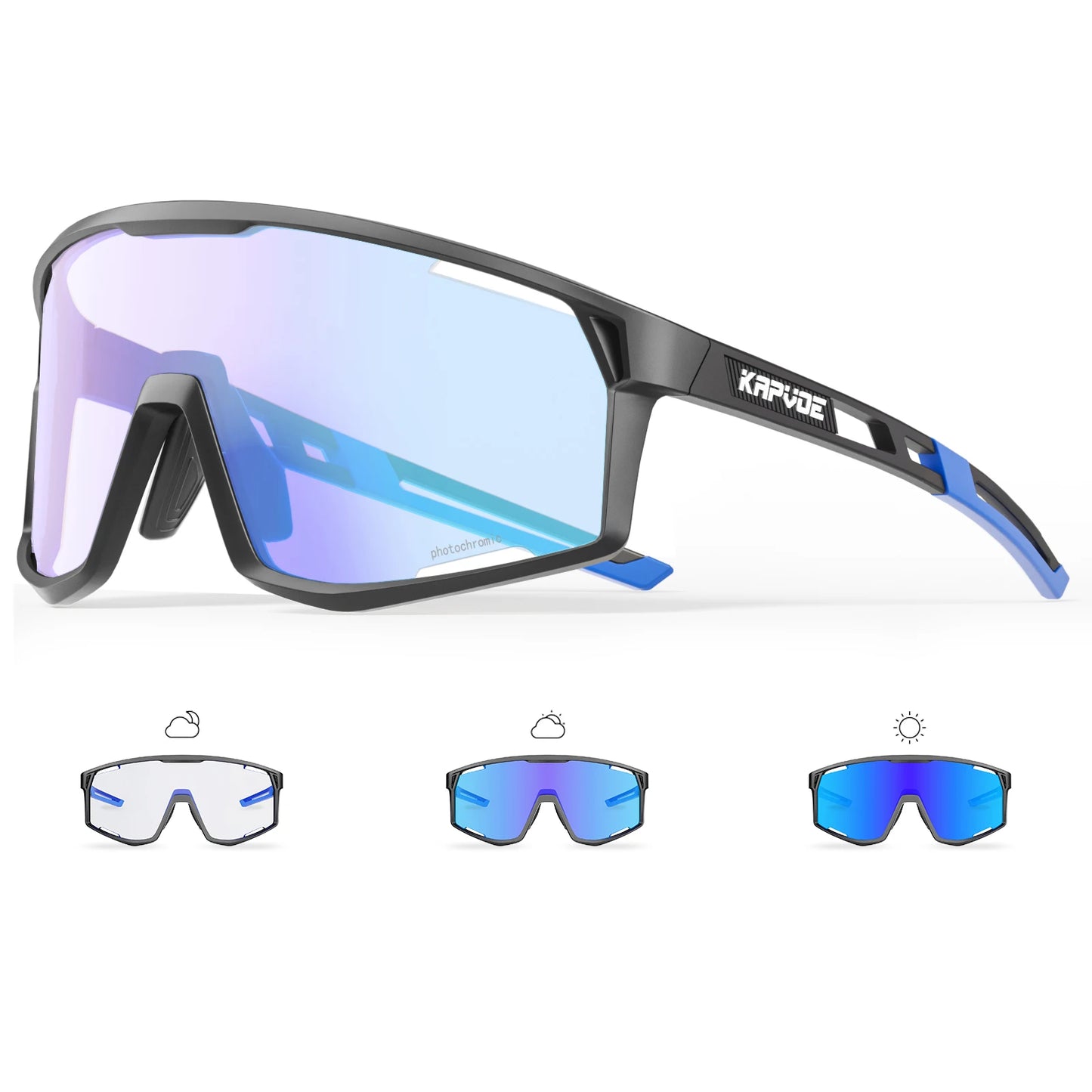 KAPVOE Men Women Road Bike UV400 Goggles Mountain Sports Eyewear Outdoor Photochromic Cycling Sunglasses Bicycle Cycling Glasses