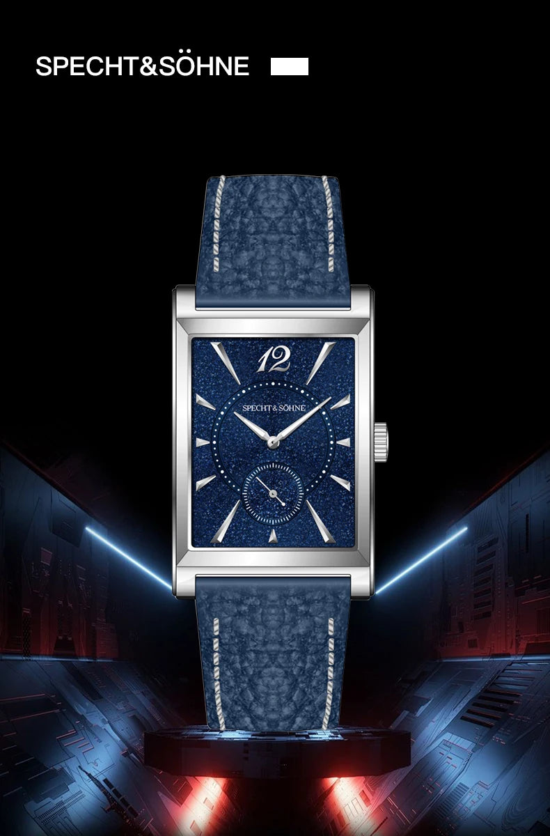 2025 New Fashion Specht & Söhne Square Watch Men's Watches Ultrathin Japan Movement Casual Men's Watch Black Color Men's Watch 26MM