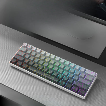 Wireless Gaming Mechanical Keyboard 60% RGB Bluetooth Keyboard, Triple Mode Wireless Mechanical Keyboard with 61 Keys, Compact RGB Gaming Keyboard for PC, Laptop & Tablet