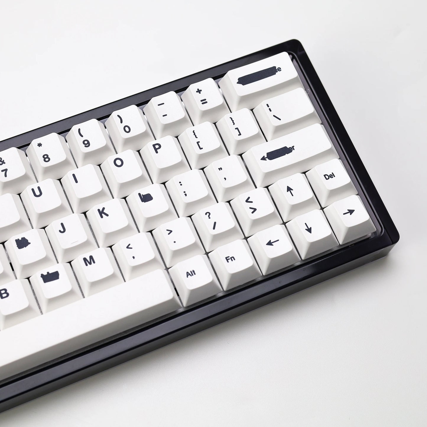 KBDiy Retro GMK Redacted Keycaps White ISO Cherry Profile PBT Keycap Alice Spacer Bar 7u For 60 Mechanical Keyboard MX Switch