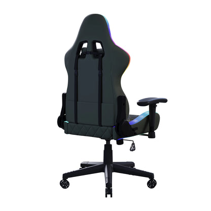 Ergonomic office chair with lumbar massage,LED RGB ambient lighting, and reclining backrest,  for home offices