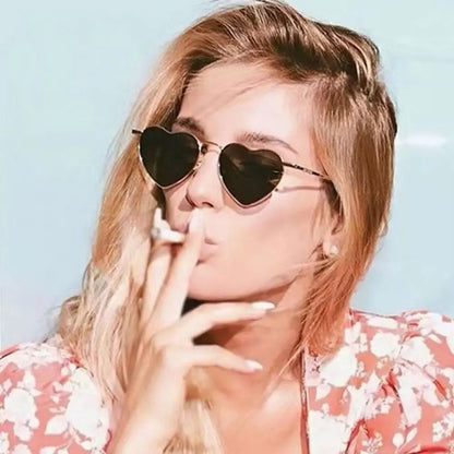 Heart-Shaped Sunglasses Heart Sun Glasses Shades Vintage 90s Glasses UV400 Protection Metal Frame Sunglasses Fancy Accessories