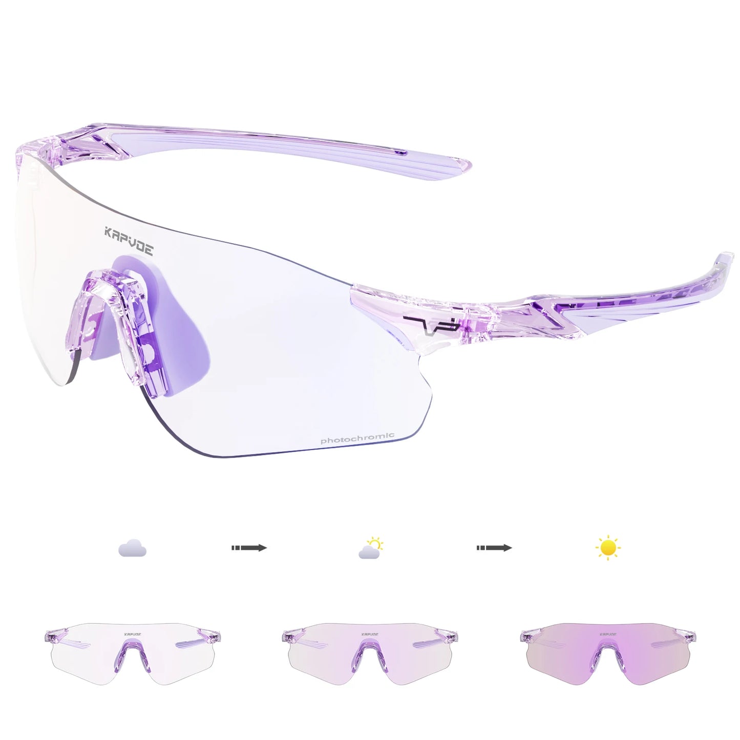 Kapvoe New Outdoor Running Cycling Glasses Bike Photochromic Sunglasses Women Eyewear Men Sports Marathon Bicycle UV400 Goggles