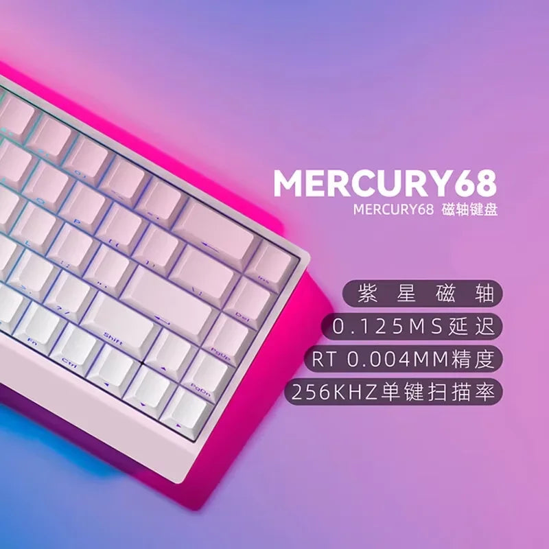 IROK Carotmas Mercury68 Teclado Mecânico com Switches Magnéticos 8K 68 Teclas RT0.004mm Baixa Latência Teclado Gaming com Fio Personalizado para PC Presentes