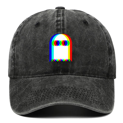 Colorful ghost print baseball cap suitable for daily dressing up and Halloween parties, adjustable outdoor sun protection hat
