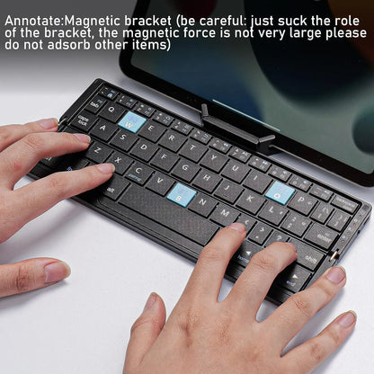 Teclado Dobrável Jomaa Bluetooth Recarregável para Portátil, iPad e Telemóvel – Mini Teclado Dobrável Portátil Bluetooth