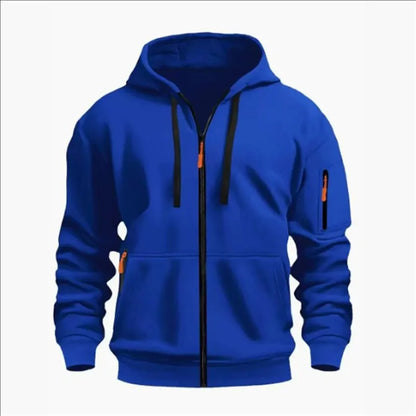 Men's Sweatshirts with Zipper Pockets Thin Solid Color Half Tracksuit Casual Outdoor Hooded Tracksuit Long Sleeves Jacket Coats