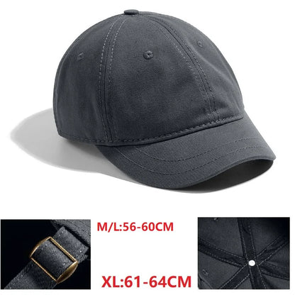 Nagy fejméretű, hátul zárt, 5 cm-es rövid karimájú baseball sapka férfiaknak, hálós, testre szabott sapkák, rugalmas, teljesen zárt sapkák, 56–60 cm, 61–65 cm