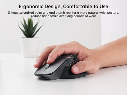 Rapoo MT760 Rechargeable Multi-Device Bluetooth Wireless Mouse, 4000 DPI Ergonomic Wireless Mouse with Tri-Mode Connection for Up to 4 Devices