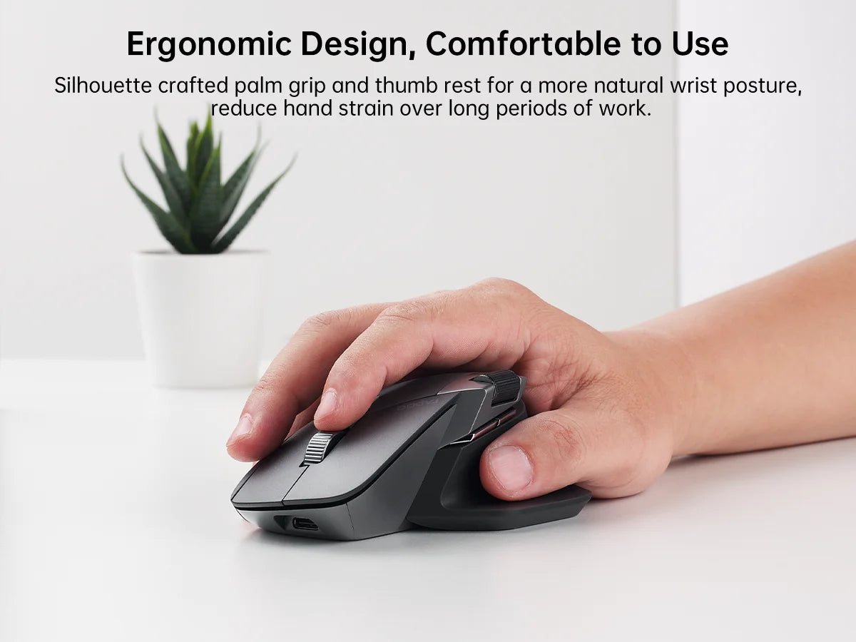 Rapoo MT760L/MT760M vícerežimová dobíjecí bezdrátová myš, ergonomická, 4000 DPI, podpora až 4 zařízení, Bluetooth myš