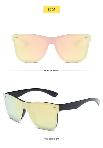 Luxury OverSized Glasses Women Anti-Reflective Mirror Sunglasses Square Plastic Eyeglasses