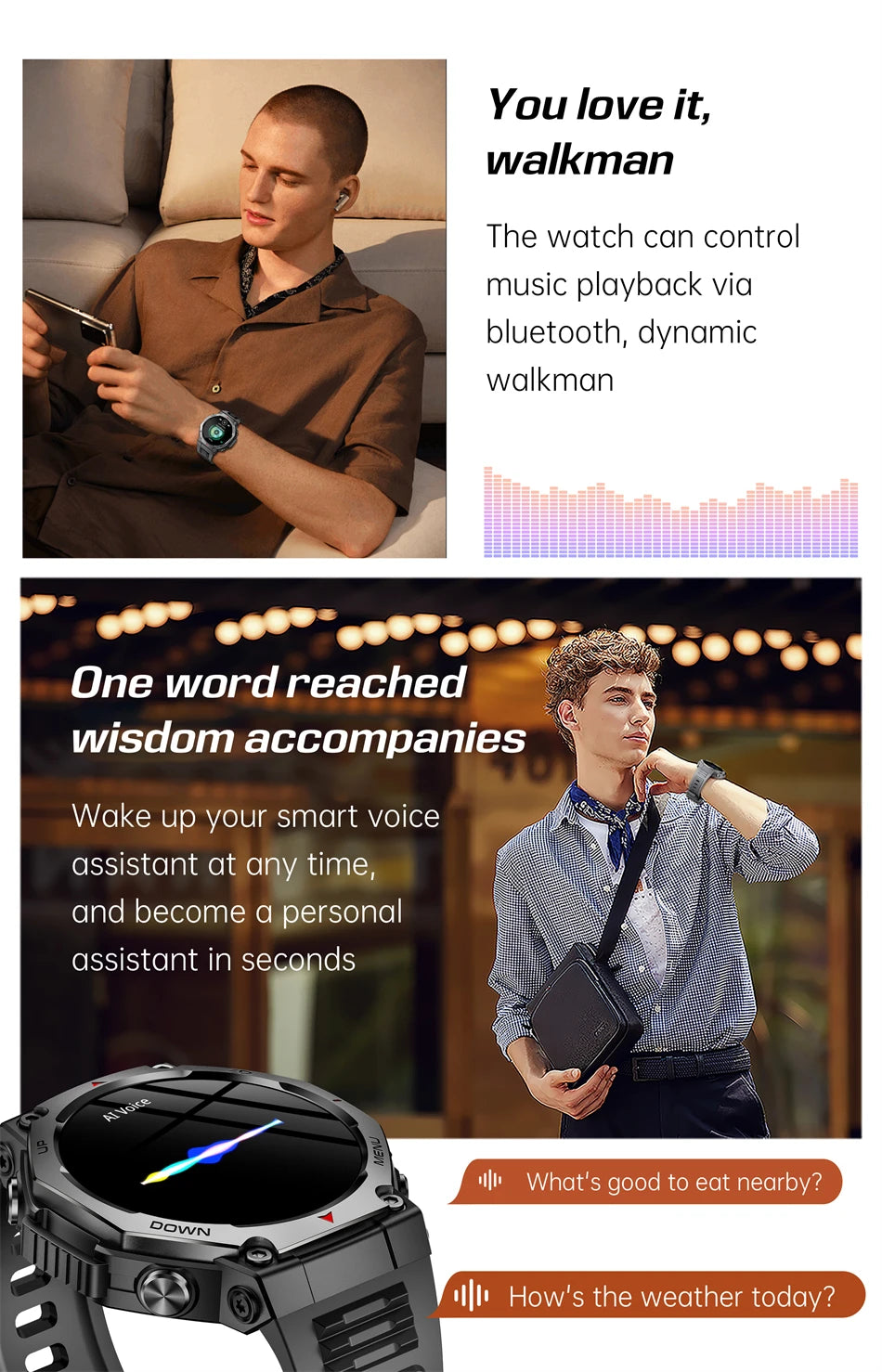 New T-Rex 3 Military Outdoor Sports Smart Watch Men GPS Motion Track 5 ATM Waterproof Heart Rate HD Bluetooth Call Smart Watch