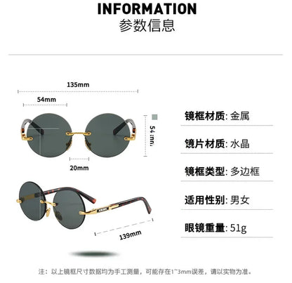 Men's Resin Sunglasses  Frameless UV400 Sunglasses Cool Eye Protection Glasses Summer Decorative Sunglasses