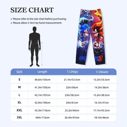 Custom Print Men's Soniced Pajama Pants Hedgehog Game Sleepwear Sleep Lounge Bottoms with Pockets