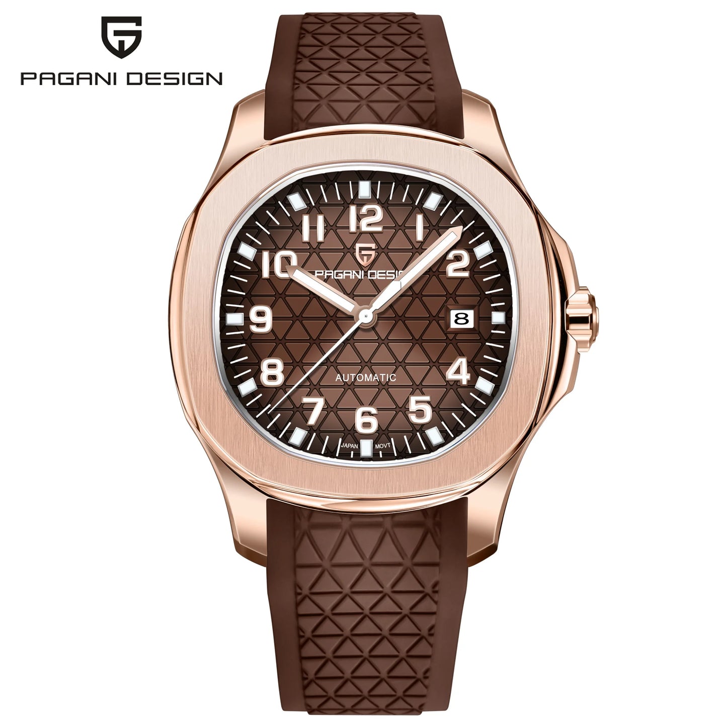 PAGANI DESIGN 2026 New Men's Watches Rose Gold Top Luxury  Automatic Watch For Men Barrel dial Steel Mechanical Wristwatch Men