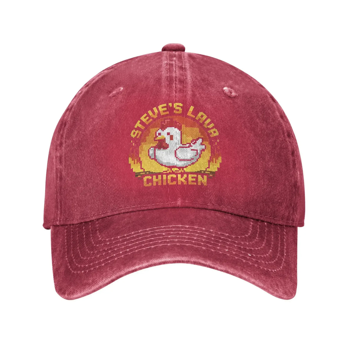Șapcă de baseball unisex „Chicken Jockey Lava Chicken Print Steves Hat Fashion Distressed Washed”, ajustabilă