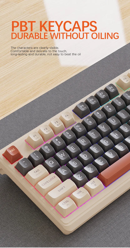 Teclado Bluetooth Sem Fios M96 FREEWOLF com Ecrã Gaming, Ecrã Eletrónico, Ligação a Vários Dispositivos, Ergonomia Gaming