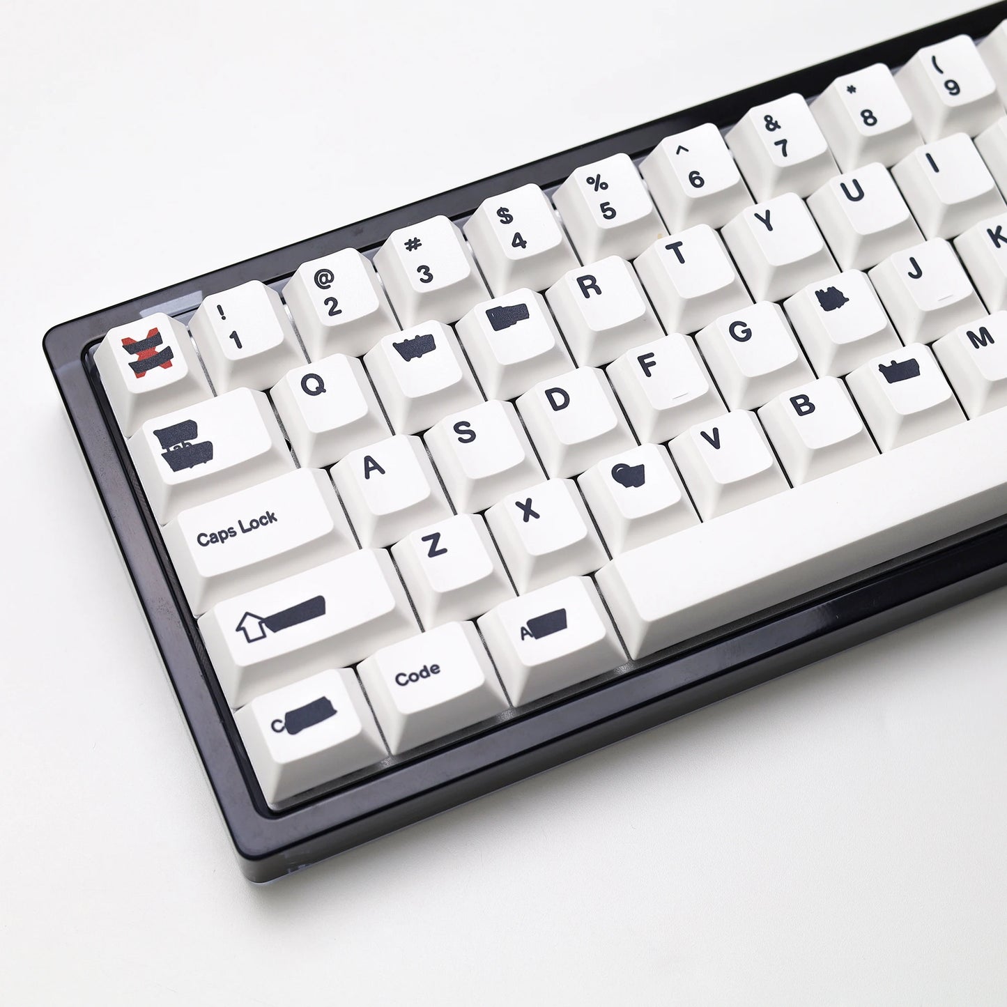 KBDiy Retro GMK Redacted Keycaps White ISO Cherry Profile PBT Keycap Alice Spacer Bar 7u For 60 Mechanical Keyboard MX Switch