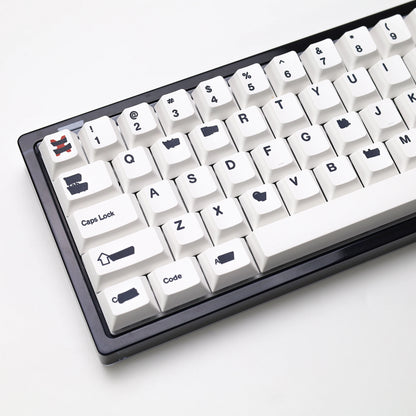 KBDiy Retro GMK Redacted Keycaps White ISO Cherry Profile PBT Keycap Alice Spacer Bar 7u For 60 Mechanical Keyboard MX Switch
