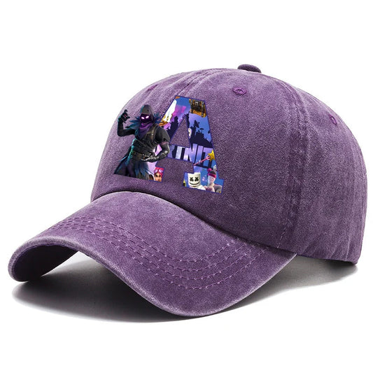 Gorra de béisbol para adulto Fortnite A-Z Letter, para hombre y mujer, ajustable, de denim lavado, estilo retro hip hop, sombrero para el sol, accesorio para deportes al aire libre, regalo