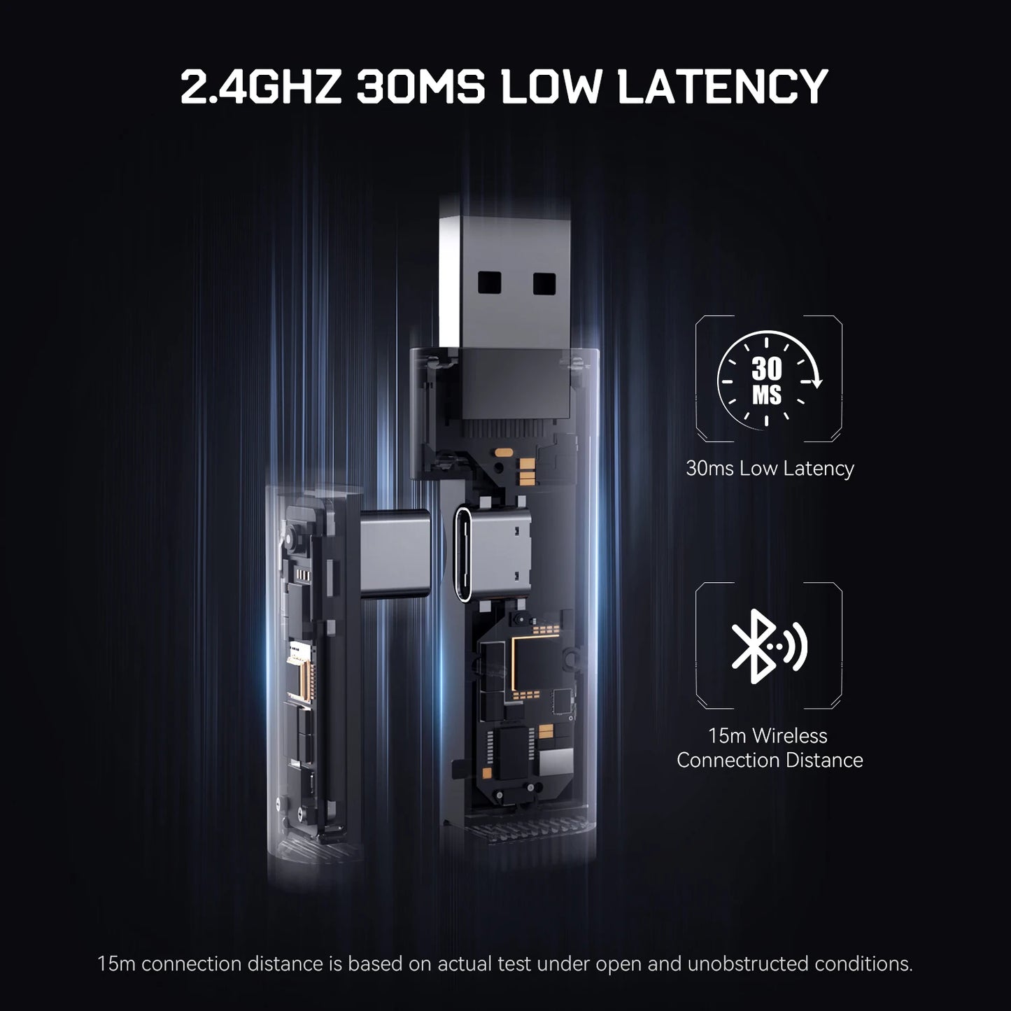 Auscultadores Gaming Sem Fios Tri-Mode EKSA G19BT – Bluetooth 5.4, Auscultadores Gaming 2.4GHz de Baixa Latência com Microfone para PC, PS5, Xbox