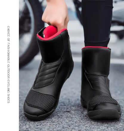 2025 New Men's Motorcycle Boots Outdoors Waterproof Safety Protection Motorcycle Shoes High Quality PU Leather Men Motos Boot
