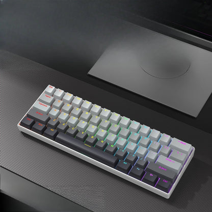 Wireless Gaming Mechanical Keyboard 60% RGB Bluetooth Keyboard, Triple Mode Wireless Mechanical Keyboard with 61 Keys, Compact RGB Gaming Keyboard for PC, Laptop & Tablet