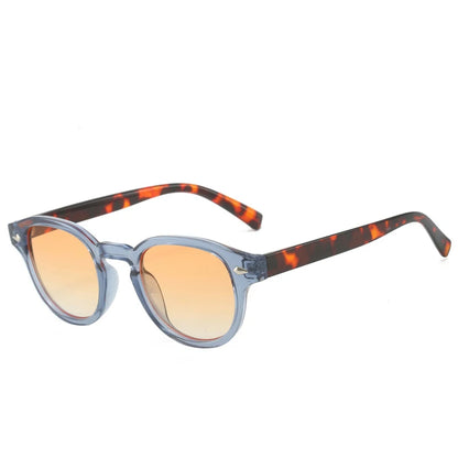 Simple Vintage Round Sunglasses Women Men 2025 Luxury Brand Design Retro Rivet Yellow Blue Lens Square Sun Glasses Female UV400