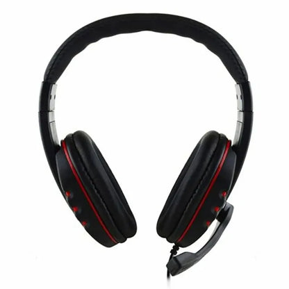 Casque gaming filaire avec éclairage, microphone réglable, son surround stéréo, coussinets auriculaires doux, pour PC, ordinateur portable et téléphone