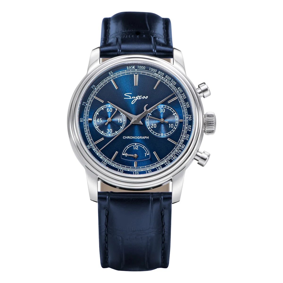 Sugess Watch of Men Pilot 1963 Wristwatches ST1906 Chronograph Handwind Movement Domed Sapphire Waterproof PowerReserve Lume V2