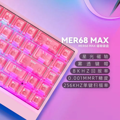 IROK Carotmas Mercury68 Teclado Mecânico com Switches Magnéticos 8K 68 Teclas RT0.004mm Baixa Latência Teclado Gaming com Fio Personalizado para PC Presentes