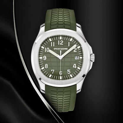 Specht&Sohne 2025 New Luxury Men Mechanical Wristwatch Miyota 8215 Stainless Steel Watch Green Rubber Sapphire Reloj Hombre