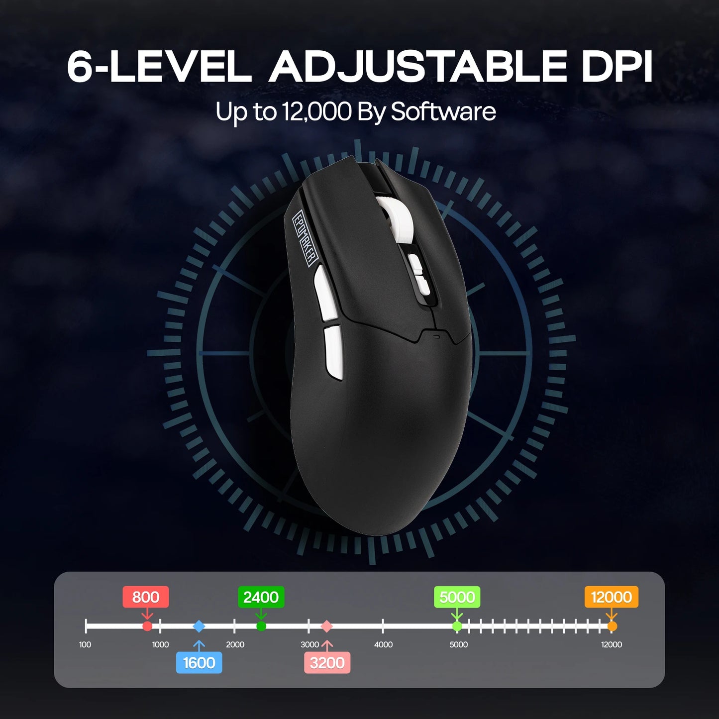 EPOMAKER Click Lite kabelgebundene/BT/2.4GHz kabellose Gaming-Maus mit PAW3311-Sensor, 800 bis 24000 DPI und 500mAh Akku für PC/Mac/Linux